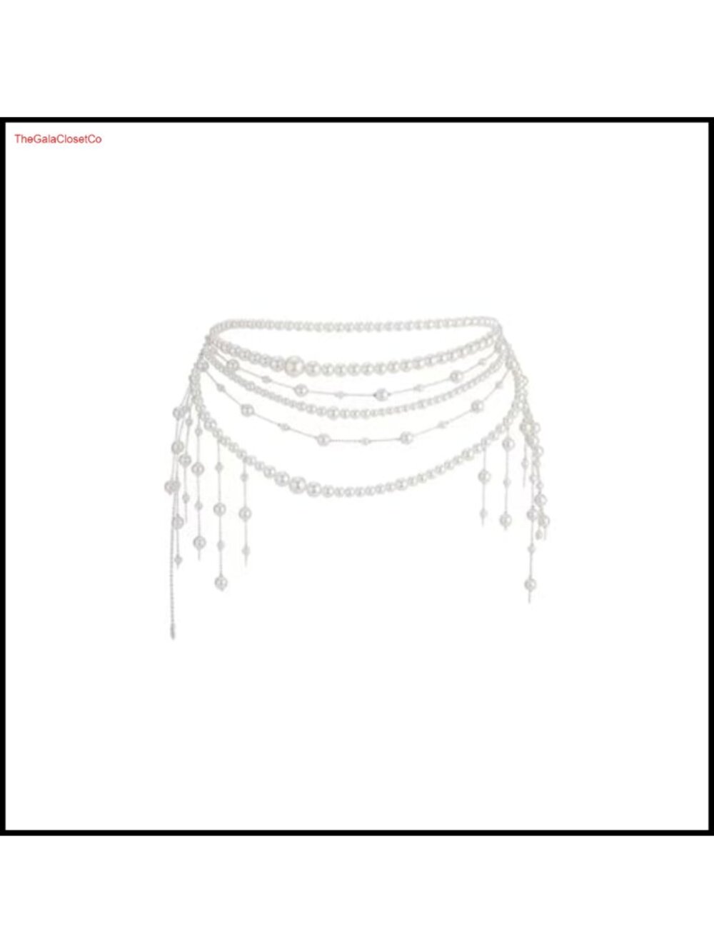 Slimming Imitation Pearl Waist Chain Body Chain Adjustable Metal Jewelry